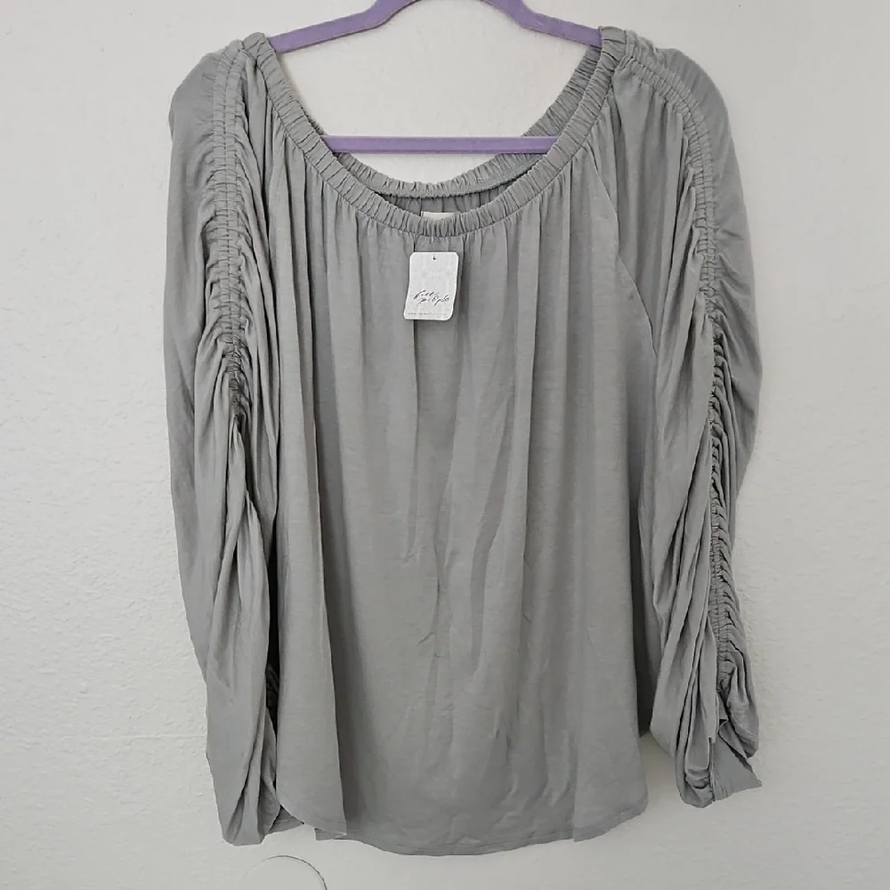 NWTS We The Free Care Serenade Top Ruched 3/4 Sleeve Blouse Size M - Picture 1 of 6